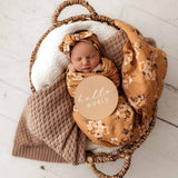 Golden Floral + Ocre Milestone Card Set