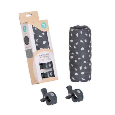 Bamboo Wrap and Pram Peg Set - Charcoal