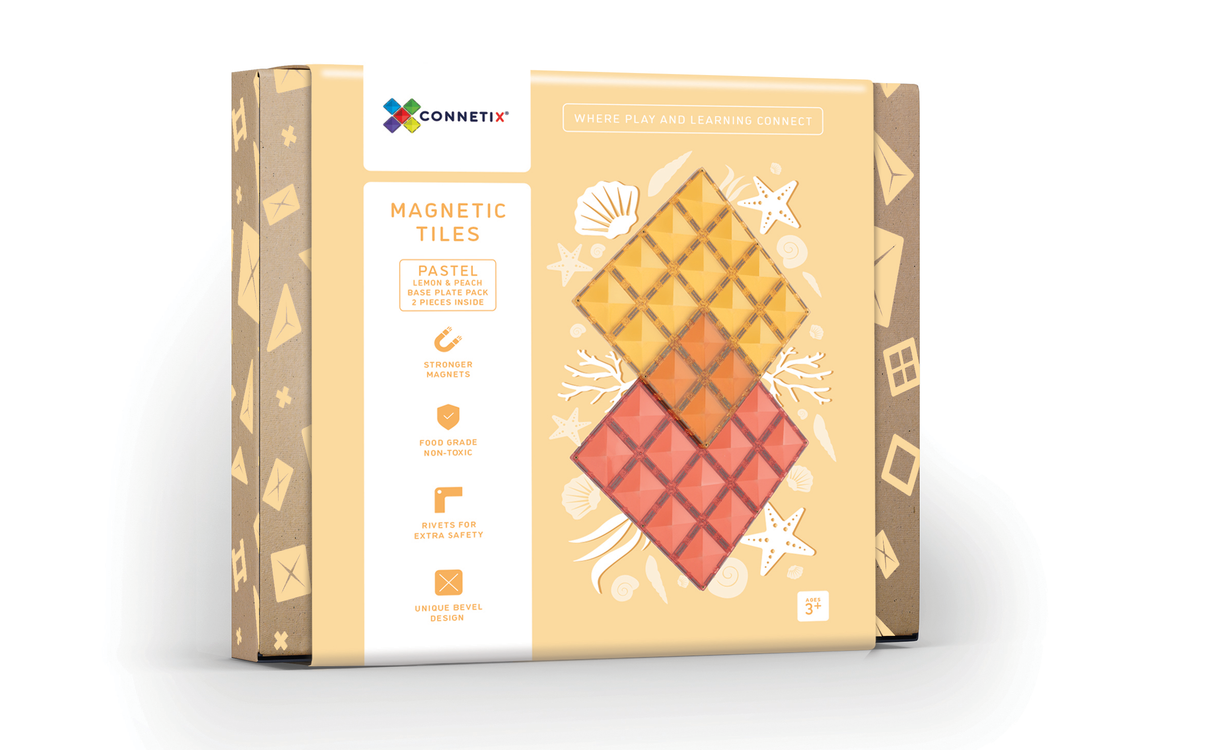 Connetix Base Plates - Peach + Lemon
