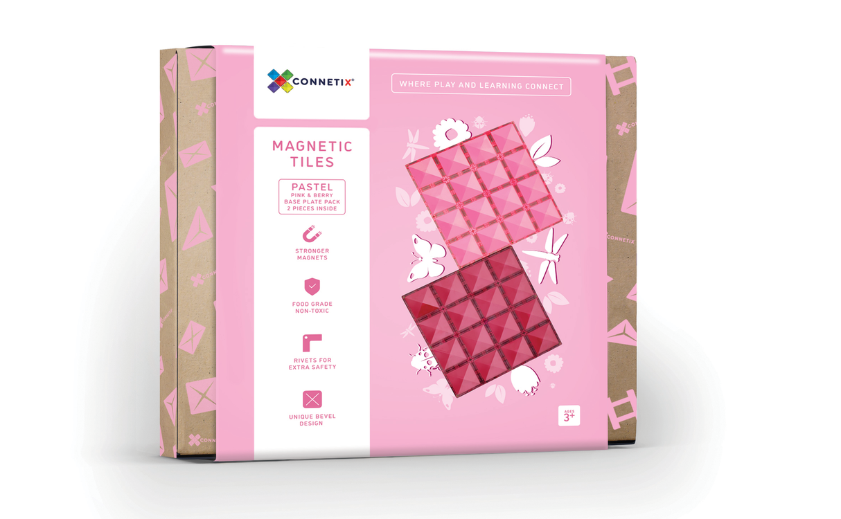 Connetix Base Plates - Pink + Berry