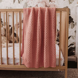 Snuggle Hunny Diamond Knit Blanket - Rosa