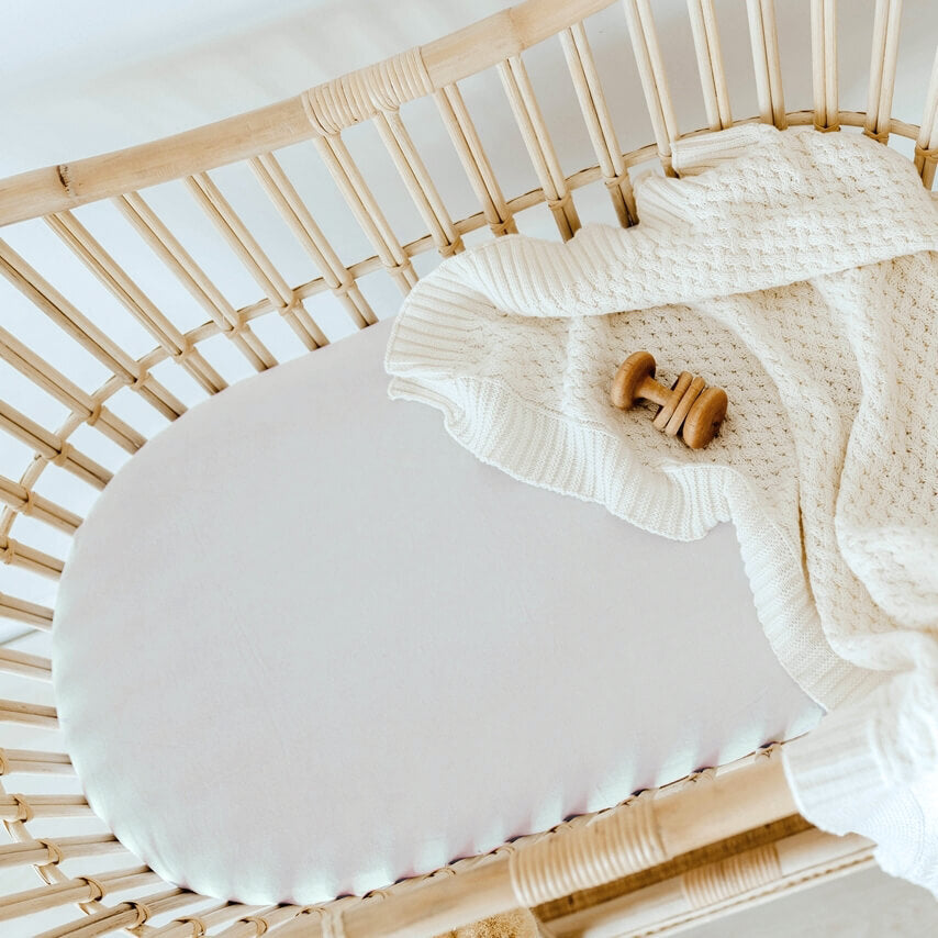 Snuggle Hunny Fitted Bassinet Sheet or Change Mat cover - Stone
