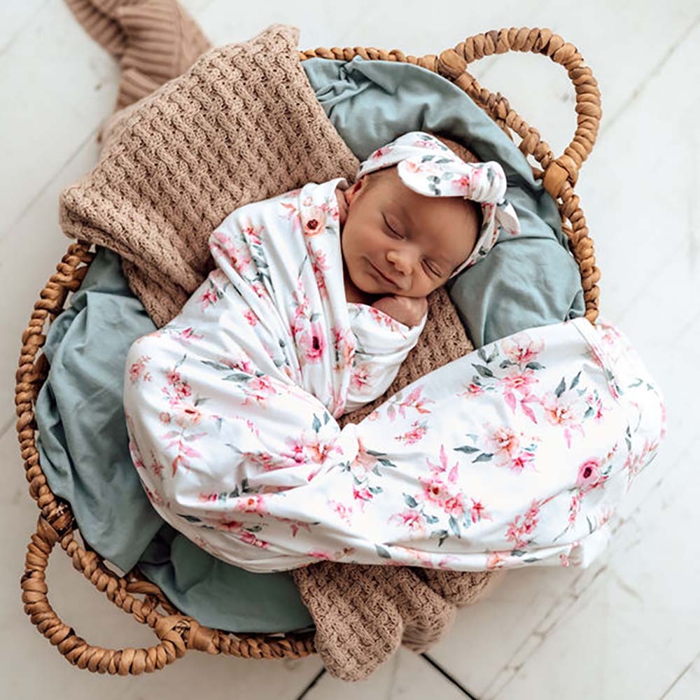 Jersey Wrap + Top Knot Set - Camille