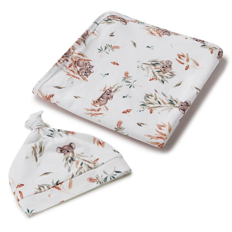 Jersey Wrap + Beanie Set - Koala