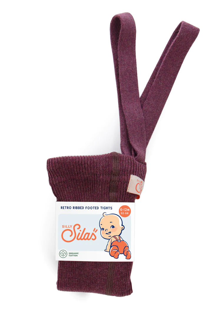 Silly Silas Footed Tights - Fig Blend