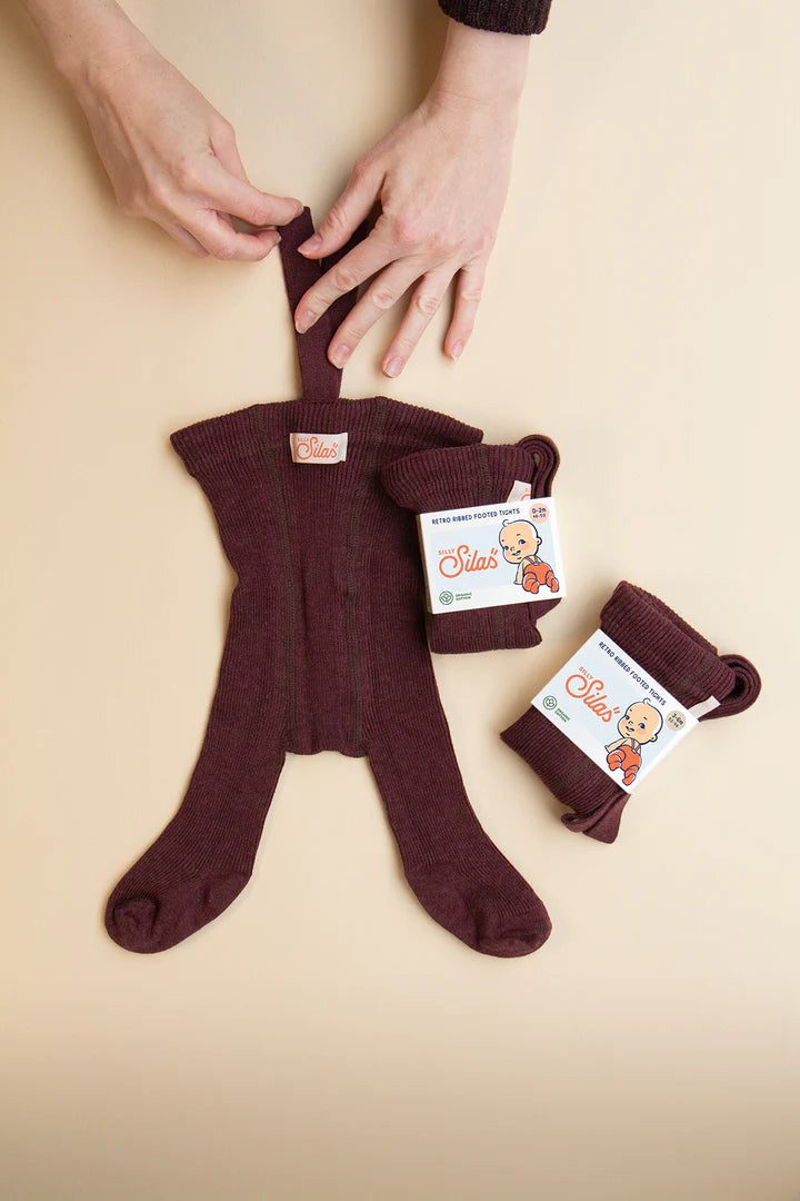 Silly Silas Footed Tights - Fig Blend