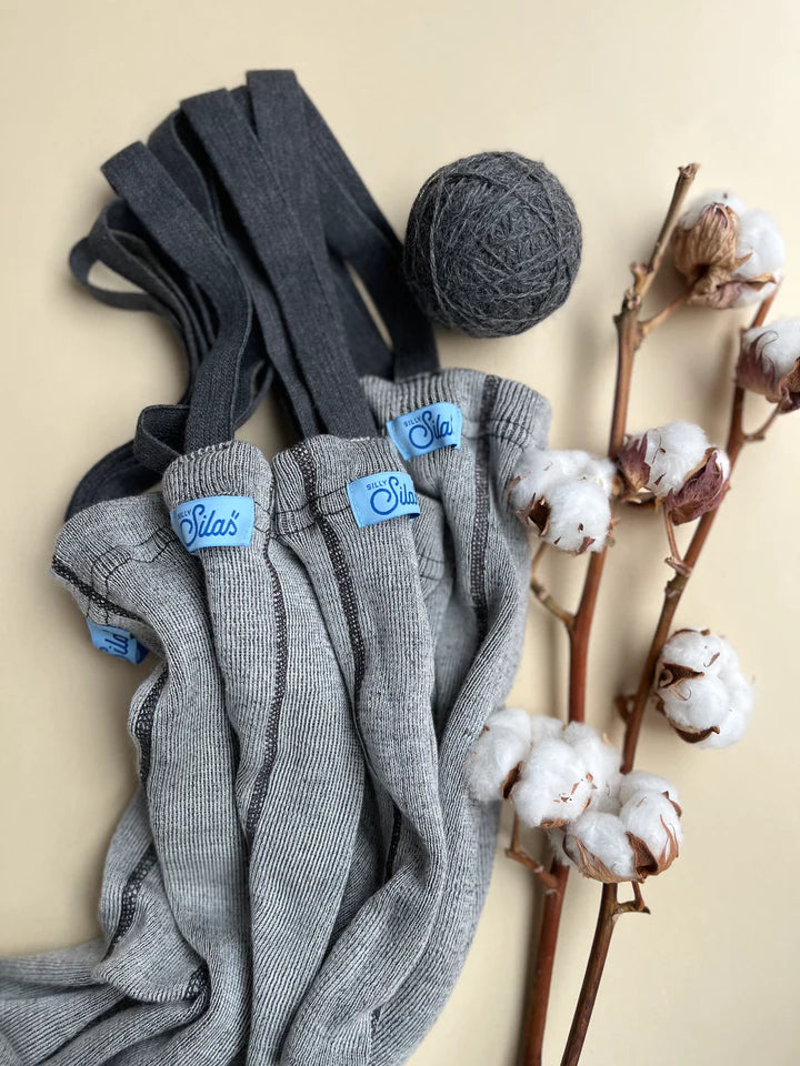 Silly Silas Wooly Footless Tights - Granite