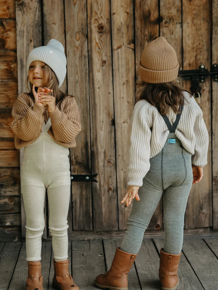 Silly Silas Wooly Footless Tights - Granite