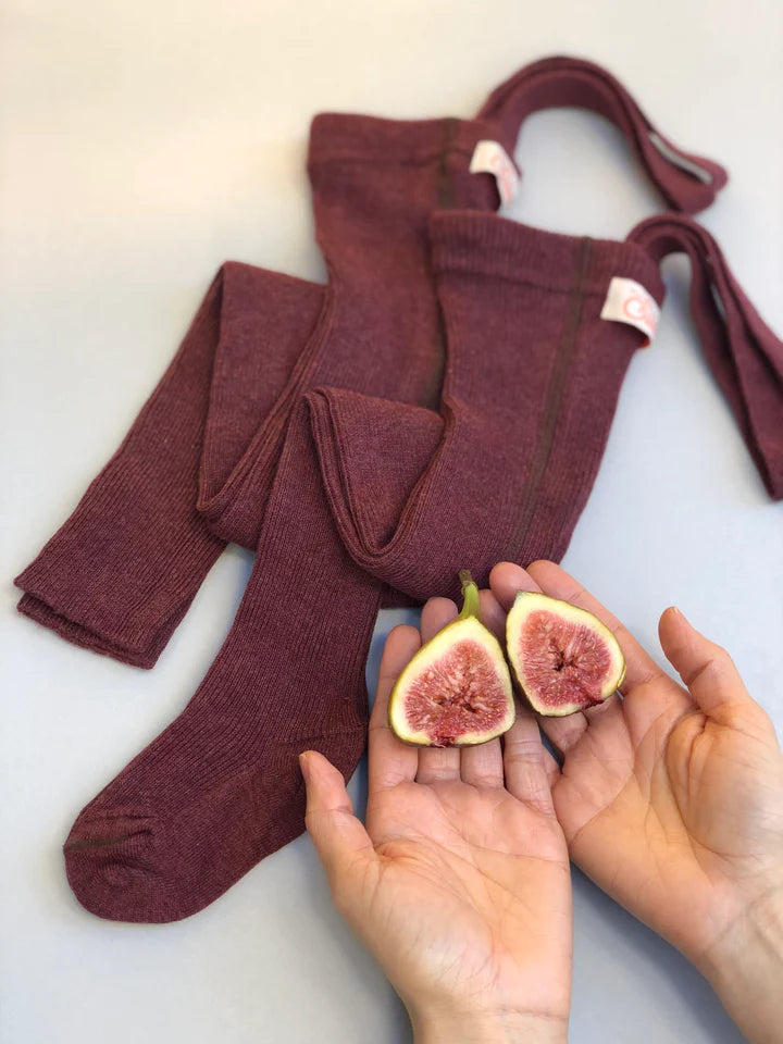Silly Silas Footed Tights - Fig Blend