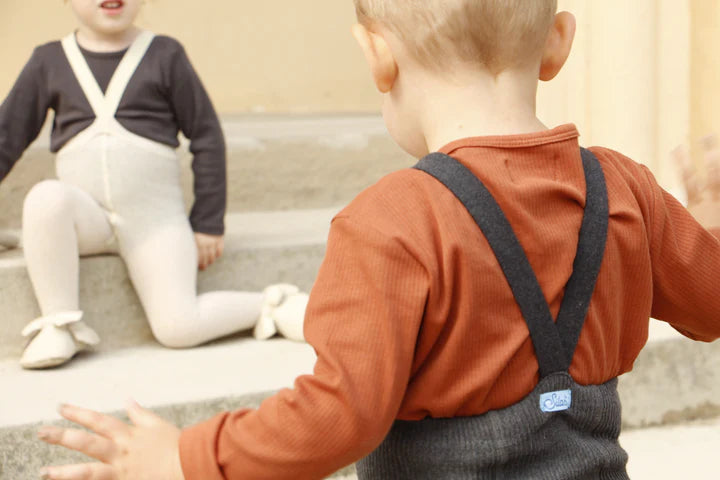 Silly Silas Footed Tights - Dark Grey Blend