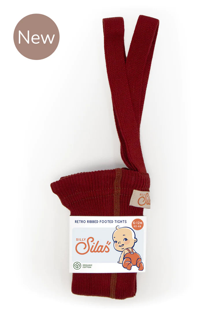 Silly Silas Footed Tights - Maple Leaf