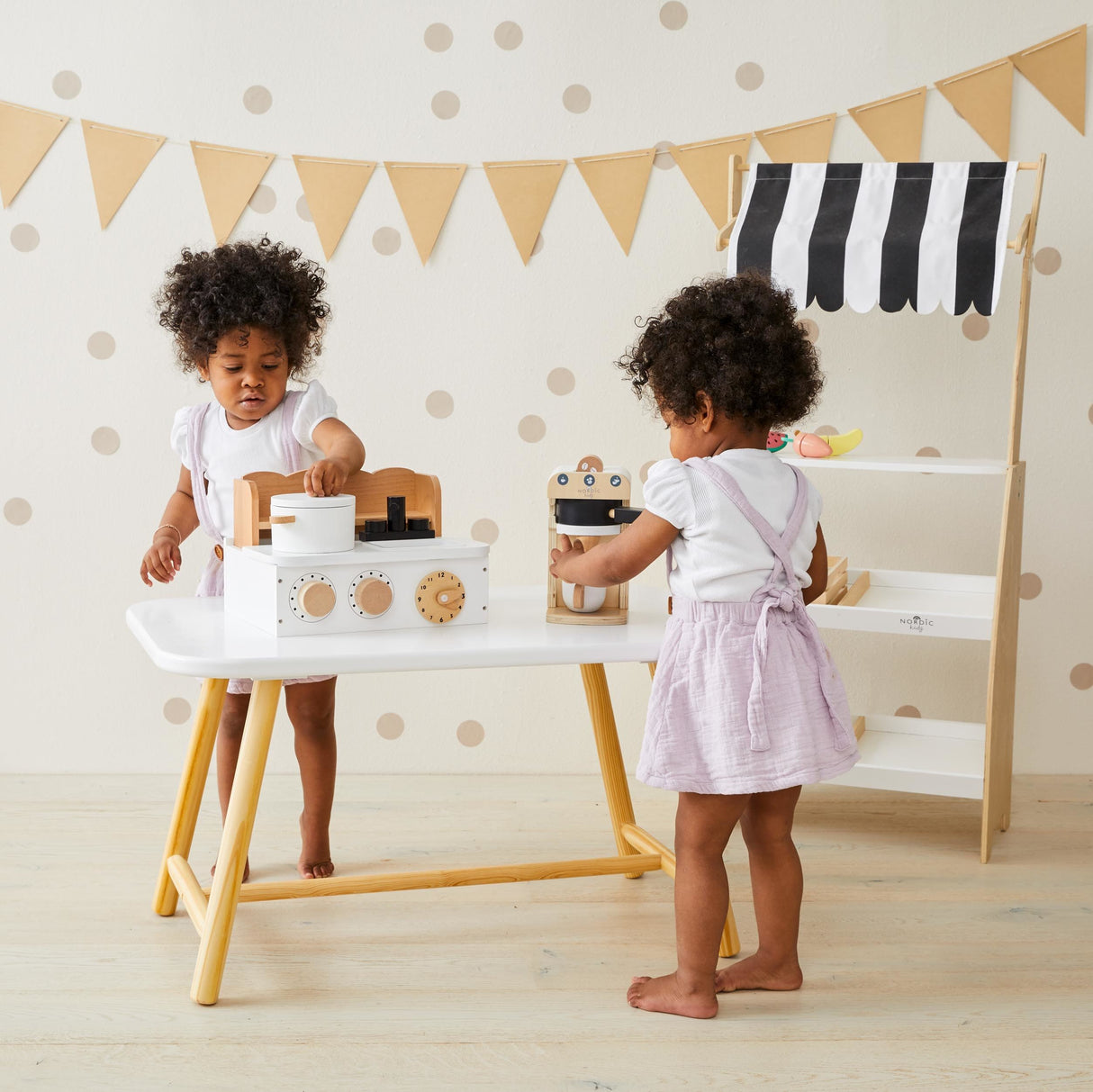 Nordic Wooden Coffee Machine Set