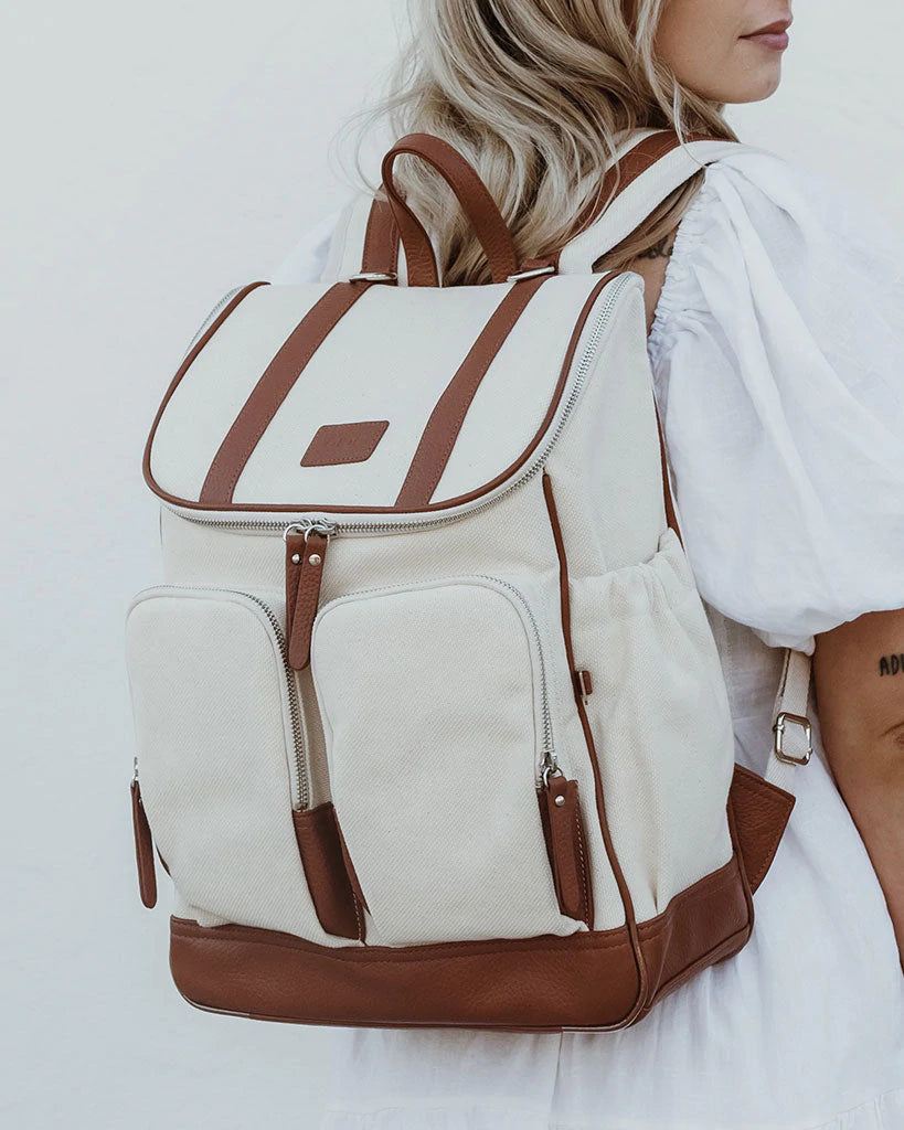 OiOi Canvas Nappy Backpack - Natural Canvas