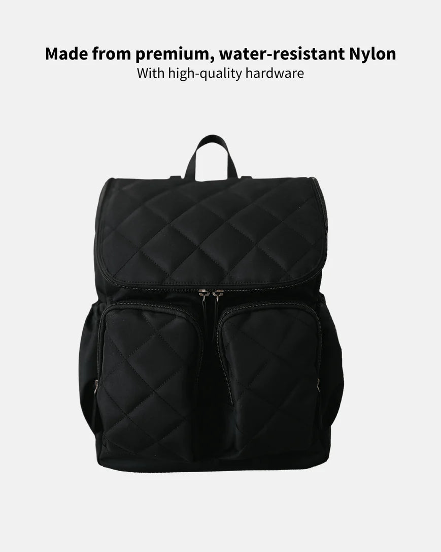 OiOi Quilted Nappy Backpack - Black