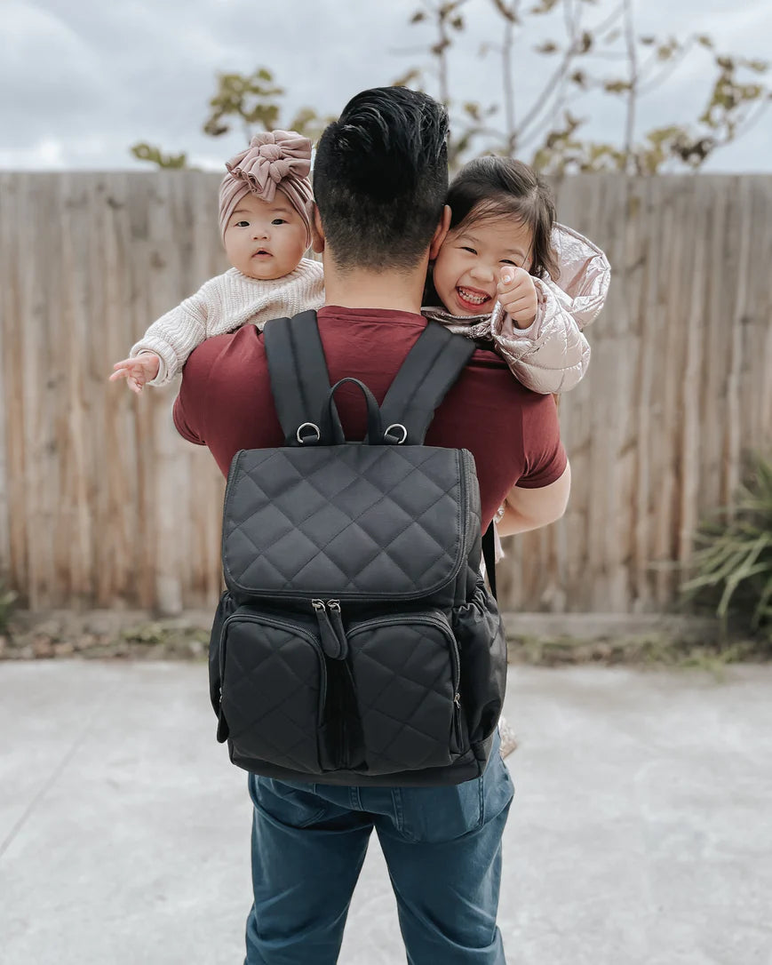OiOi Quilted Nappy Backpack - Black