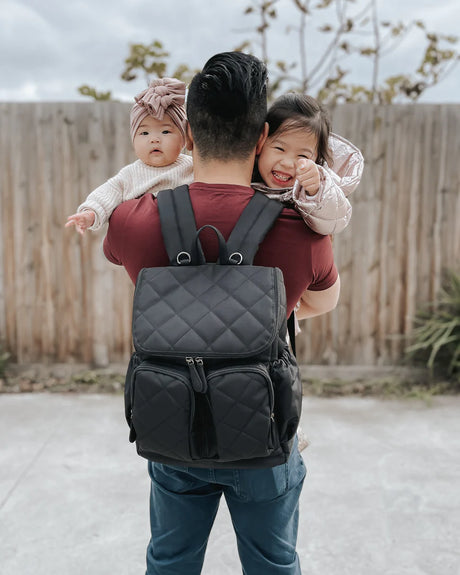 OiOi Quilted Nappy Backpack - Black