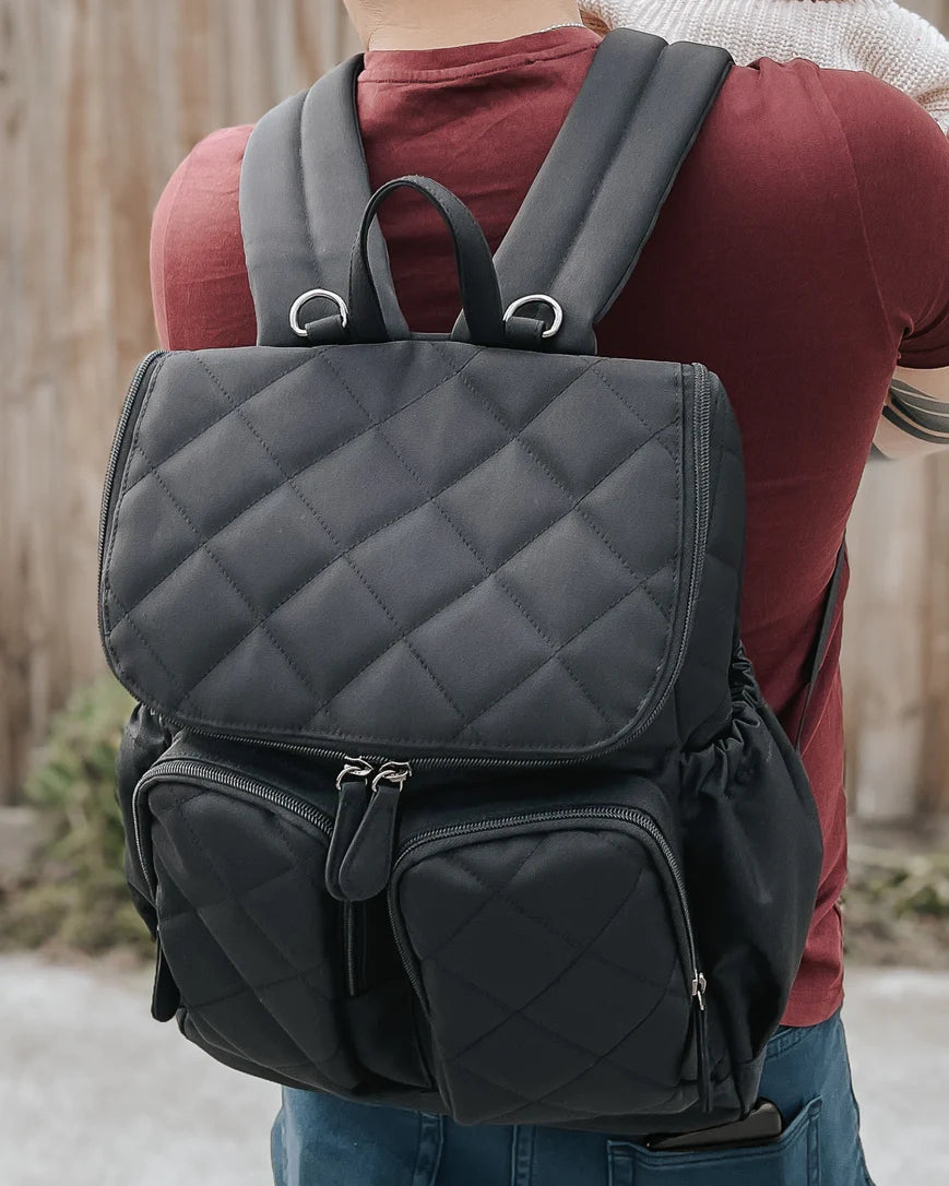 OiOi Quilted Nappy Backpack - Black