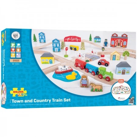 Bigjigs Rail Town + Country Train Set