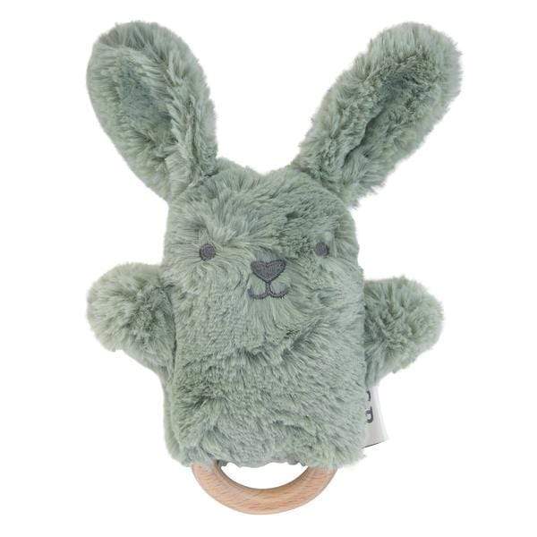 Raspberry Lane Boutique Baby Rattle and Teething Ring - Beau Bunny