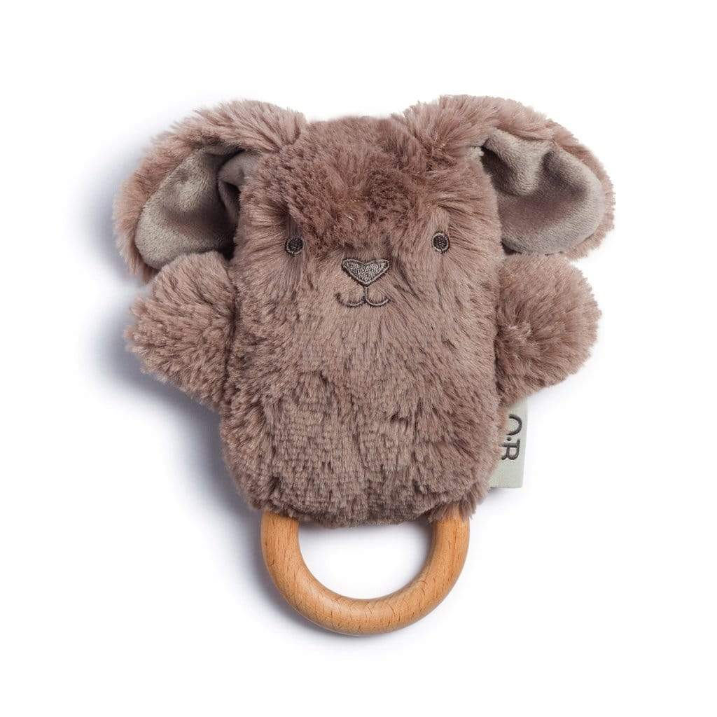 Raspberry Lane Boutique Baby Rattle and Teething Ring - Byron Bunny