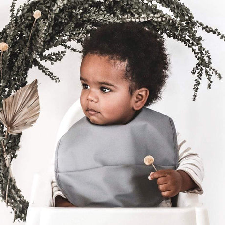 Raspberry Lane Boutique Waterproof Bib - Grey