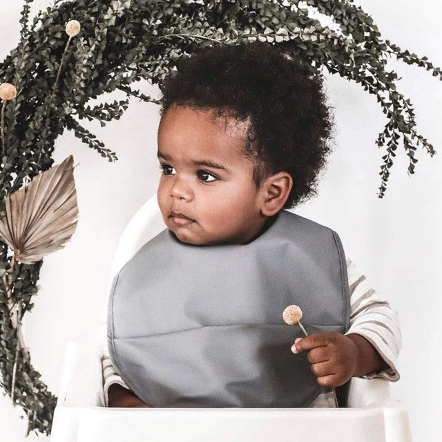 Raspberry Lane Boutique Waterproof Bib - Grey