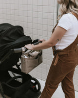 OiOi Faux Leather Stroller Organiser/Pram Caddy - Taupe