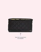 OiOi Stroller Organiser/Pram Caddy - Black Diamond Quilt