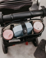OiOi Stroller Organiser/Pram Caddy - Black Diamond Quilt